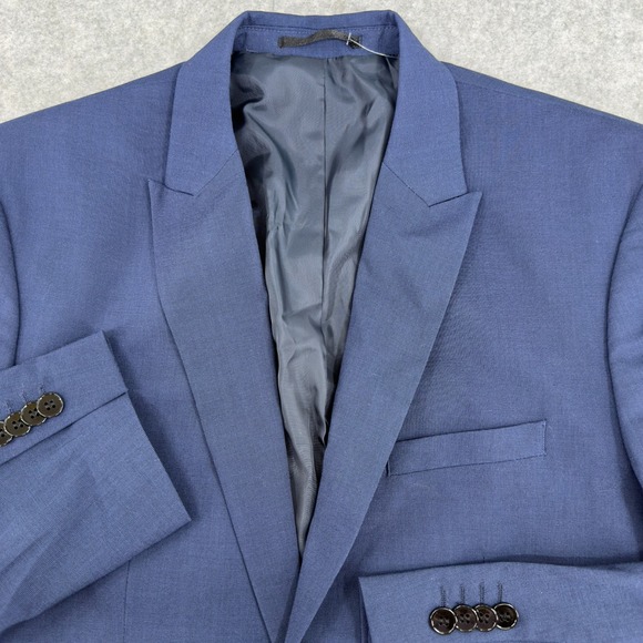 NEW H&M Men's Blue Slim Fit Sport Coat Suit Jacket Blazer 42R 1 Button Vented - Picture 1 of 12